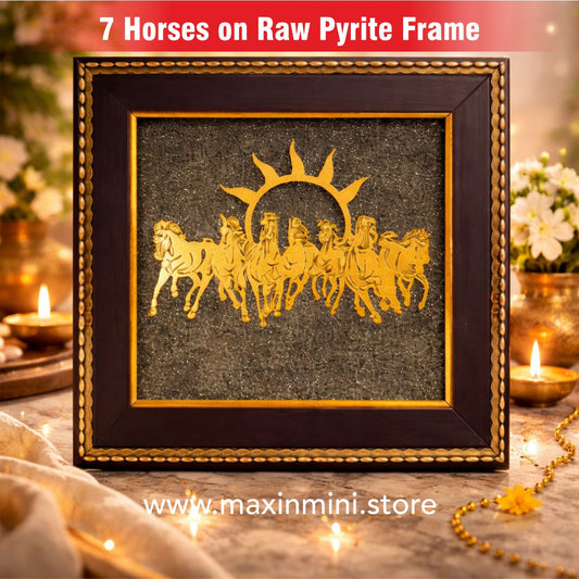 7 Horses on Raw Pyrite Frame – Attract Money