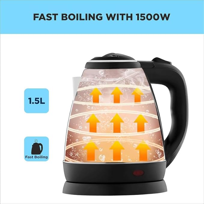 Lifelong ISI Certified Electric Kettle 1.5L with Stainless Steel Body,  Easy and Fast Boiling of Water for Instant Noodles, Soup, Tea etc.