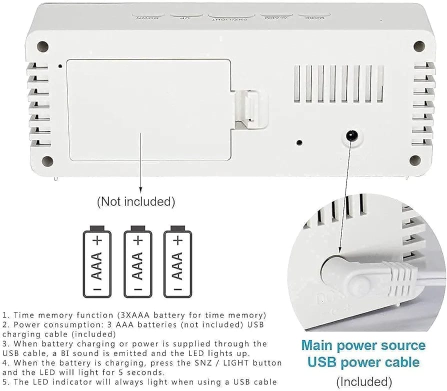 Reacher Mirror Digital LED Mirror Alarm Clock for Table Smart Alarm Clock for Students Heavy Sleepers with Sensor Date and Temperature for Office Home & Bedroom