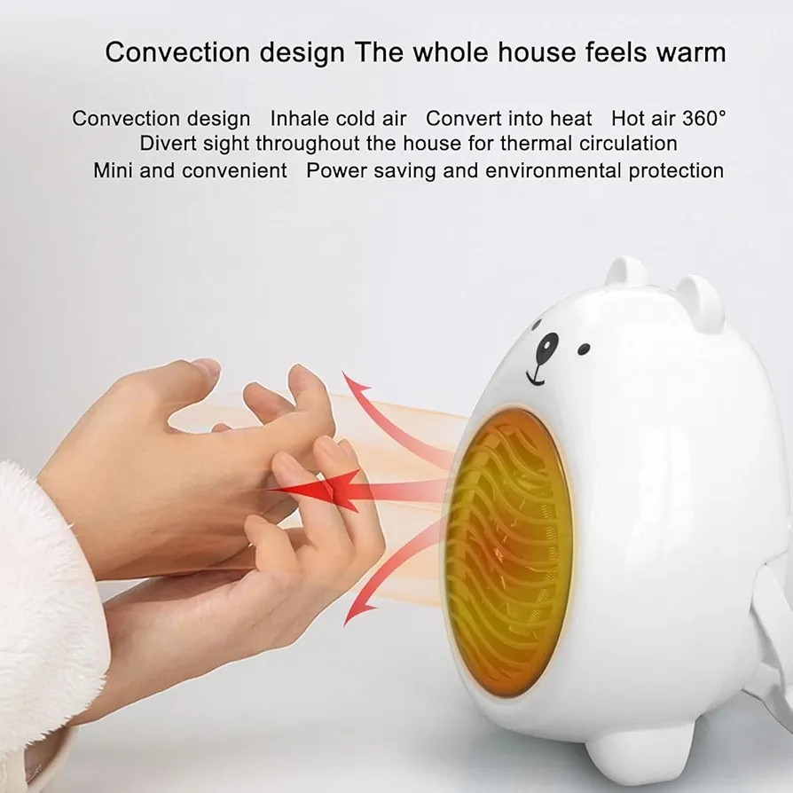 Personal Mini Space Heater Fan Portable Electric Home Office Indoor Use