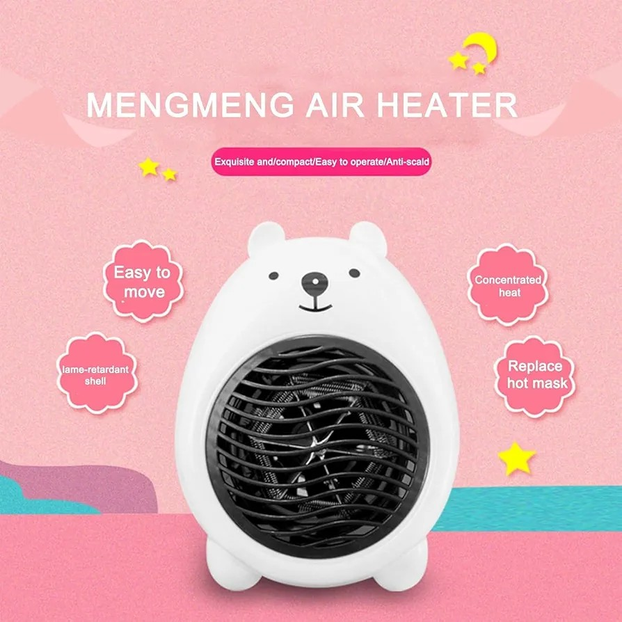 Personal Mini Space Heater Fan Portable Electric Home Office Indoor Use