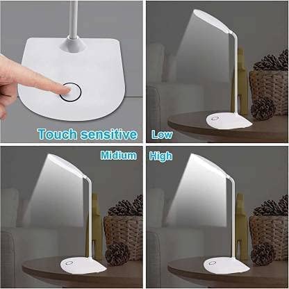 Raw Study Table Lamp Rechargeable Led Touch On Off Switch Student Study Reading Dimmer Led Table Lamps White Desk Light Lamp